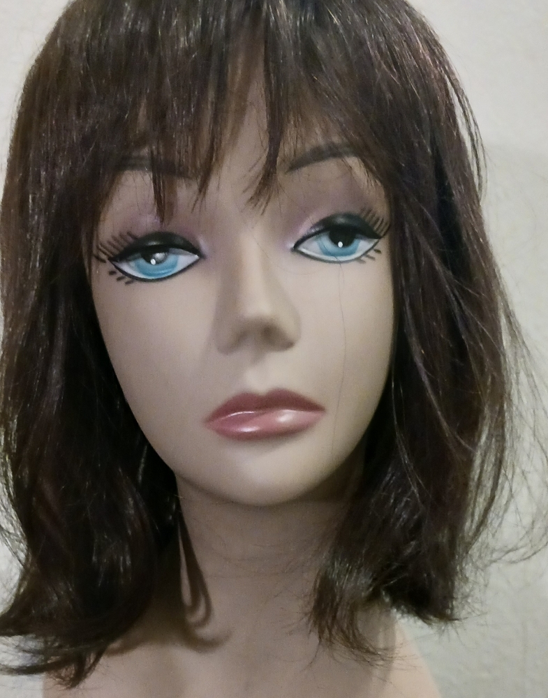 New wig. Never worn. May be human=synthetic blend.